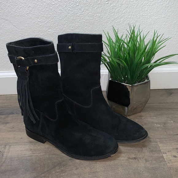 MICHAEL KORS BLACK SUEDE BOOT - Picture 1 of 6